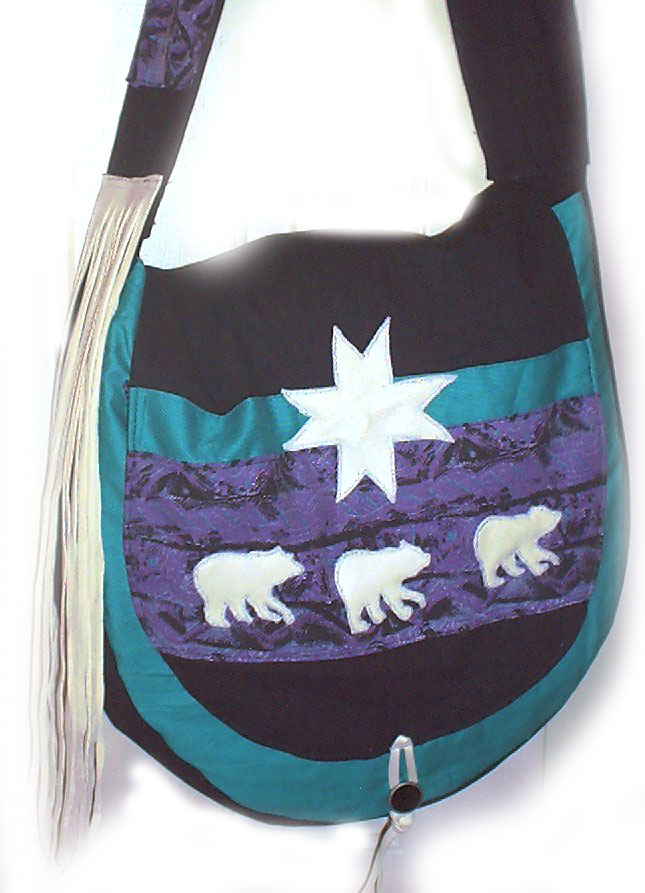 https://thedrumpeople.com/drum-bags/blackwhitebears.jpg Native American Hand Drum Bag designed by The Drum People