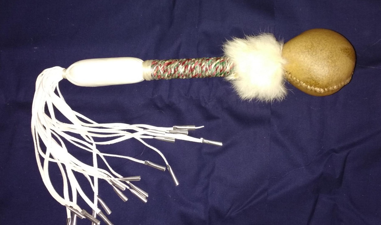 NinaRattle2018 Custom Made Rawhide Rattle from The Drum People