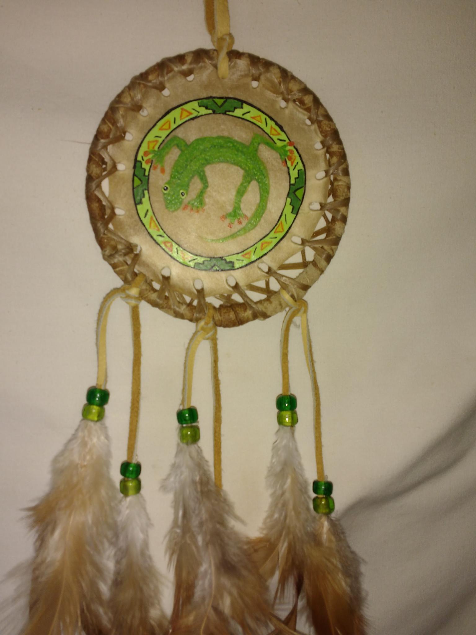 TotemAnimalGecko.jpg Hand Painted Mini Totem Animal Shields by The Drum People