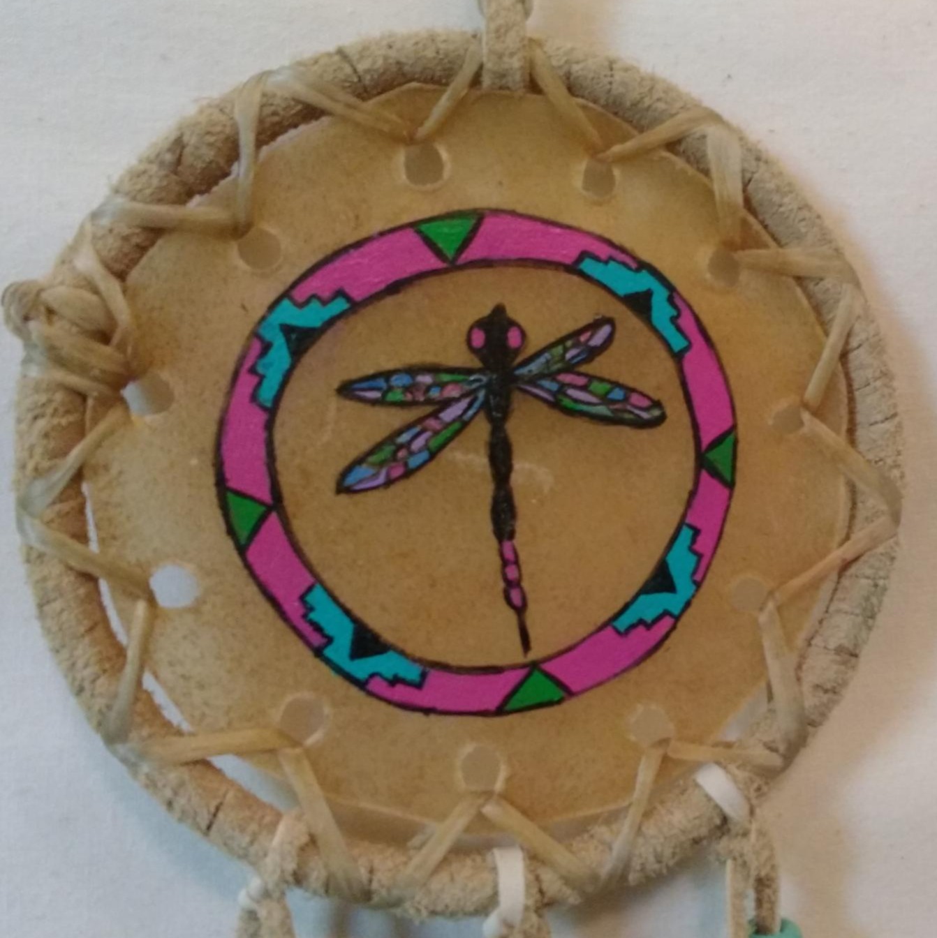 TotemAnimalDragonfly.jpg Hand Painted Mini Totem Animal Shields by The Drum People
