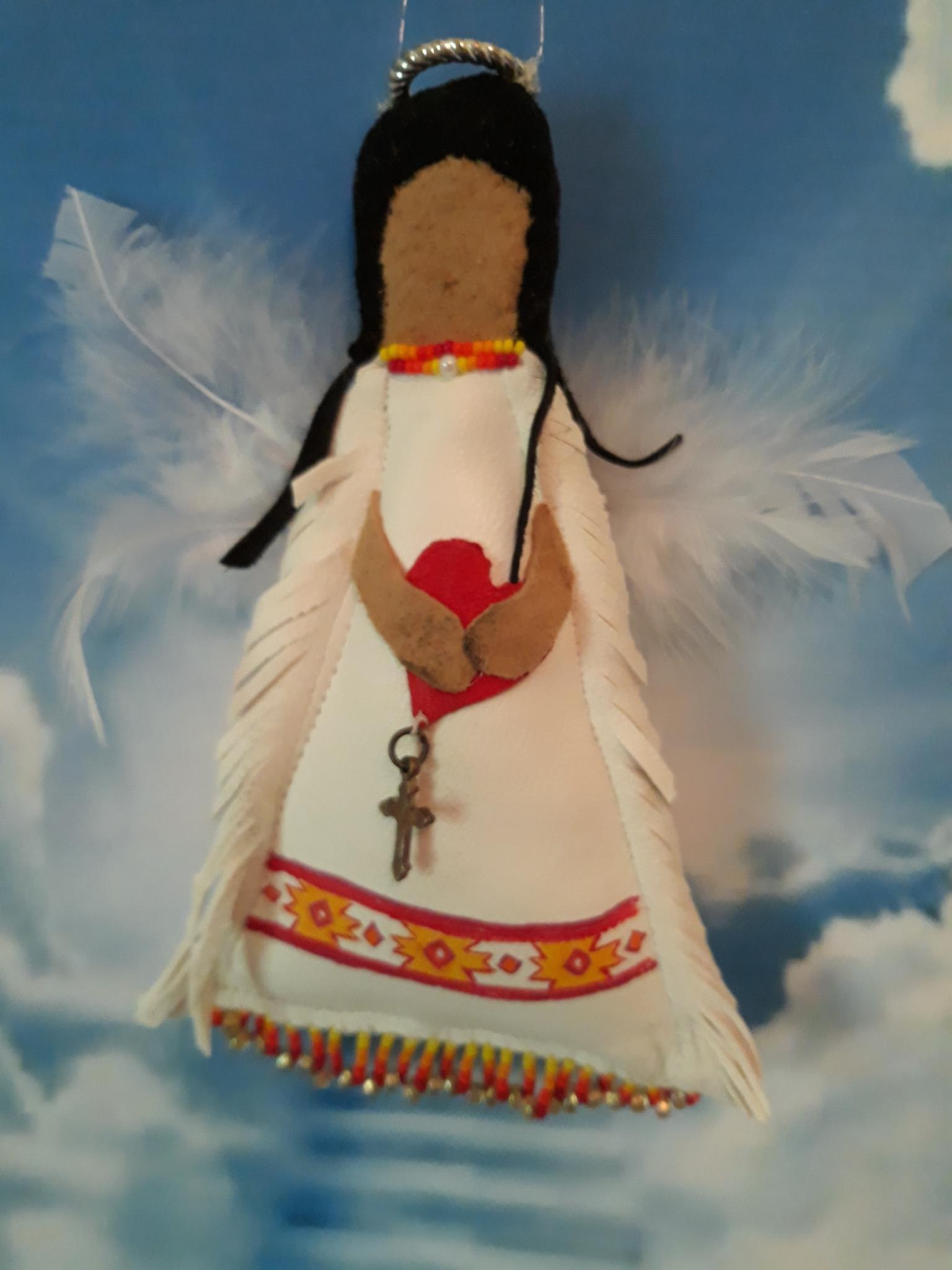 Hand Painted, Beaded and Sewn Spirit Angel